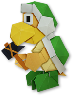 Artwork of an origami Hammer Bro in Paper Mario: The Origami King