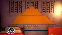 A mural depicting Chapter 4 of the Shroom City Chronicle in Paper Mario: The Origami King.