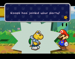 Koops joining Mario's party near Petalburg.