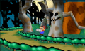 A pre-release screenshot of Forever Forest, with different trees from the final game.