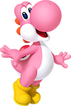 Artwork of a Pink Yoshi.