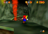 A flamethrower in Hazy Maze Cave in Super Mario 64.