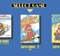 Game selection menu screen (European, Super Mario Bros. 2)