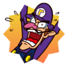 Sticker of Waluigi from Mario Party Superstars