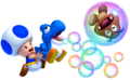 Blue Toad with a Bubble Baby Yoshi