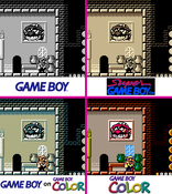 Comparison for the Game Boy and native Game Boy Color versions of Wario Land II