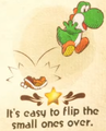 "It's easy to flip the small ones over." discovery from Snurfboard Habitat in Yoshi and the Mysterious Book
