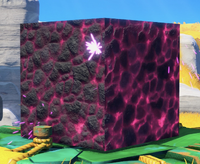 A cube of Boom Rock from Donkey Kong Bananza