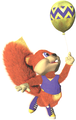 Diddy Kong Racing artwork of Conker reaching for a Golden Balloon