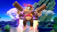 Diddy Kong's Rocketbarrel Barrage in Super Smash Bros. for Wii U.