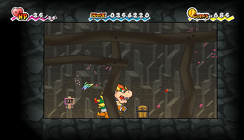 Only treasure chest in Floro Caverns of Chapter 5-3 of Super Paper Mario.