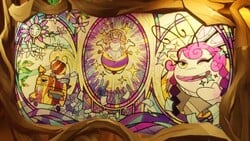 one of Bea's backstory mural at the Terra Flora.