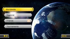 Main online menu for Mario Kart 8.
