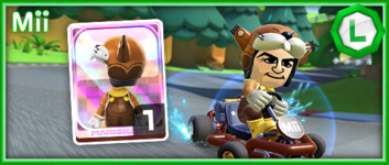 The Monty Mole Mii Racing Suit from the Mii Racing Suit Shop in the 2023 Mario vs. Luigi Tour in Mario Kart Tour