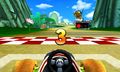 The start of the race in Mario Kart 7