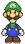 Sprite of Luigi from the Audience, facing the viewer, from Paper Mario: The Thousand-Year Door.
