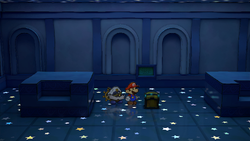 Second and sixth treasure chests in the Palace of Shadow in the remake of Paper Mario: The Thousand-Year Door for the Nintendo Switch.