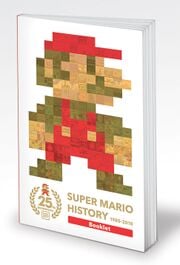 Promotional picture of the Super Mario History 1985-2010 booklet that shipped with Super Mario All-Stars Limited Edition.