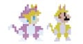 8-bit Cat Peach and Pixel Cat Mario