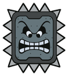 A Thwomp in Paper Mario: The Origami King