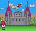 Toad about to bomb Wario Castle