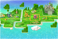 A map of World 1 (Super Mario 3D World).