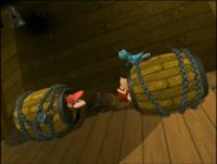 A scene from episode three, "Booty and the Beast," of the Donkey Kong Country television series.