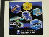 A promotional poster for Nintendo Space World 2000 featuring five Nintendo GameCube games, one of which is an early version of Luigi's Mansion. There three unused ghosts, one of which is an unused blue ghost from the Space World 2000 trailer.