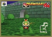 One of the Mario Kart 64 Collectible Trading Cards.