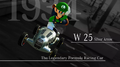 Luigi driving a W 25 Silver Arrow in the trailer for the DLC pack