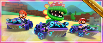 The Dark Hop Rod Pack from the Piranha Plant Tour in Mario Kart Tour
