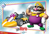 Mario Kart Wii trading card of Wario.