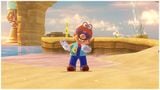 Mario wearing his outfit from Super Mario Sunshine