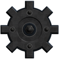 A 3d render of a large cog from nsmbw