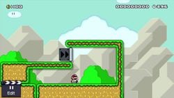 A one-way wall from Super Mario Maker.