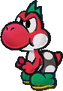 Sprite of the red Yoshi Kid from Paper Mario: The Thousand-Year Door