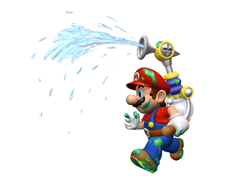 File:SMS - Mario spraying (with goop)(shadowless).png