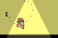 The punching bag gets destroyed