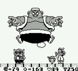 The fight with Captain Syrup and the Genie, in Wario Land: Super Mario Land 3.