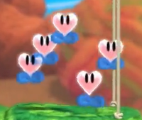 Hearts in Yoshi's Woolly World