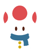 Item decoration from the 2024 Holiday Create-a-Card application depicting a Toad snowman