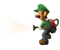 Luigi vacuuming with the Poltergust 5000