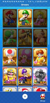 Tier list of all karts in Mario Kart Tour based on value (favoured