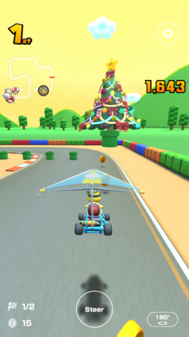 Mario Circuit 2: Between the Glide Ramp and the finish line