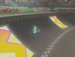 Luigi drifting on the course