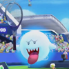 A character taunting in Mario Tennis: Ultra Smash