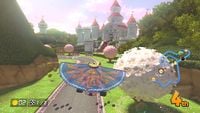 Peach's Castle as it appears in Mario Kart 8s <small>N64</small> Royal Raceway.