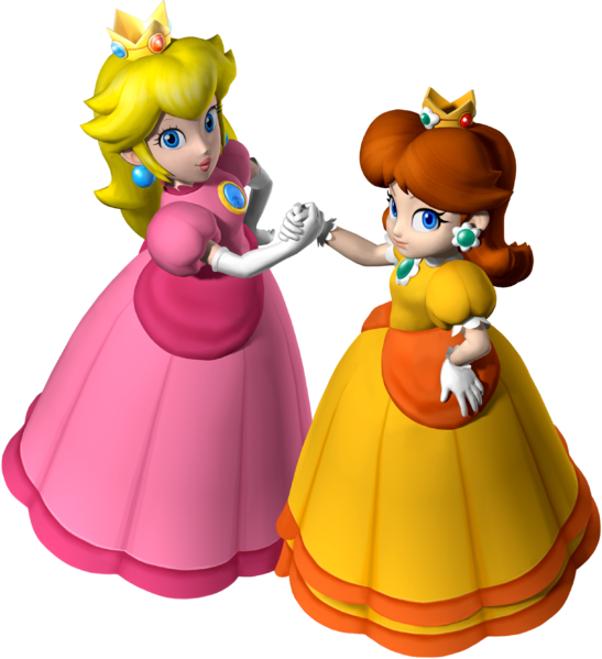 File:Princess Peach and Princess Daisy - Mario Party 7.png