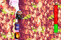 The Rocket Barrel goes down to the Ignition Barrel at the start of the second half of Rocket Rush in the Game Boy Advance remake