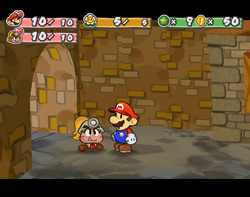 Mario after having half of his coins stolen in Rogueport of Paper Mario: The Thousand-Year Door.